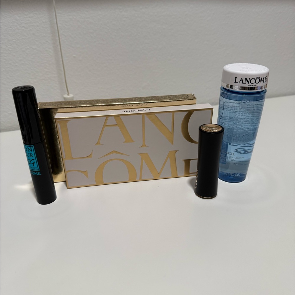Lancome Makeup Remover and Skincare Set - Black, Gold, Blue